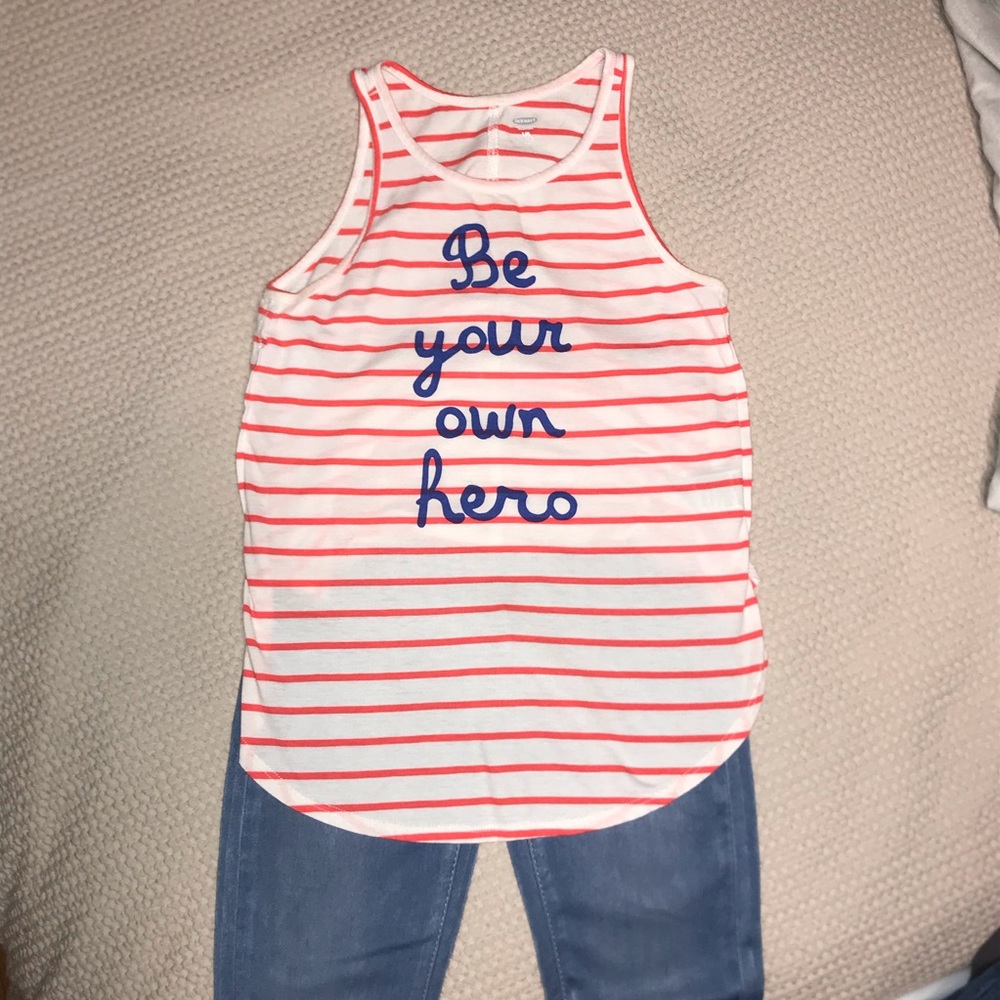 SOLD * Girls Racerback Top  “BE YOUR OWN HERO”